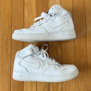Nike White Air Force 1 Mids GS 6Y